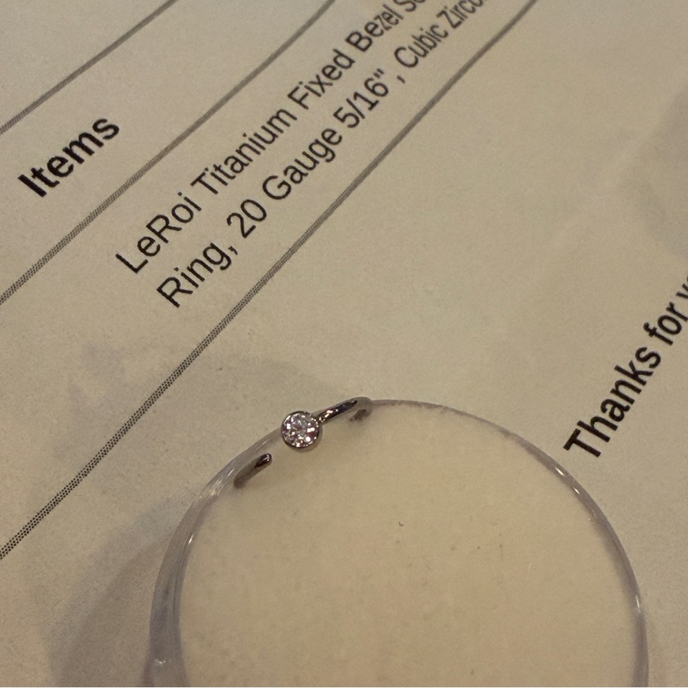 Leroi Fixed Bezel nose ring / earring / versatile hoop ring - Picture 2 of 4